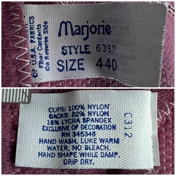 Marjorie 44D American VINTAGE 70s Violet Purple and Lilac Hand Dyed Bustier C - Picture 7 of 8